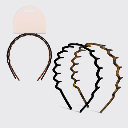 Black & Tort Zig Zag Headbands 2pc Set
