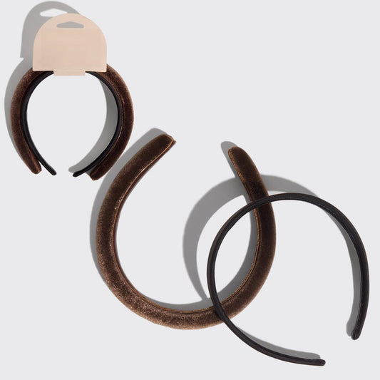 Black & Chocolate Satin & Velvet Headbands